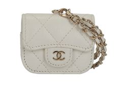 Chanel Airpods Case Flap Bag, Caviar, White, 30893928(2020), 2*